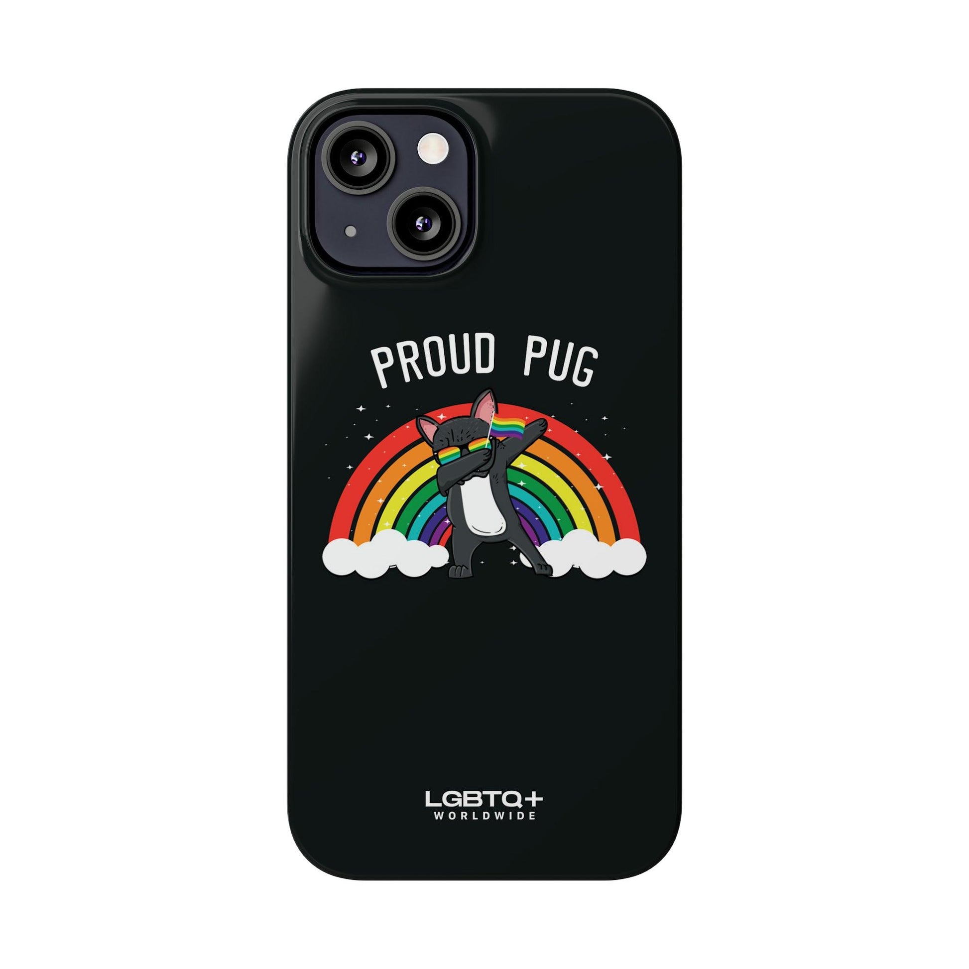 LGBTQWorldwide - ,,PROUD PUG" Handyhülle Accessories, Back-to-School, card, Glossy, iPhone, iPhone Cases, Phone accessory, Phone Cases, Samsung Cases, Slim lgbtq Bekleidung Accessoires unisex Zubehör