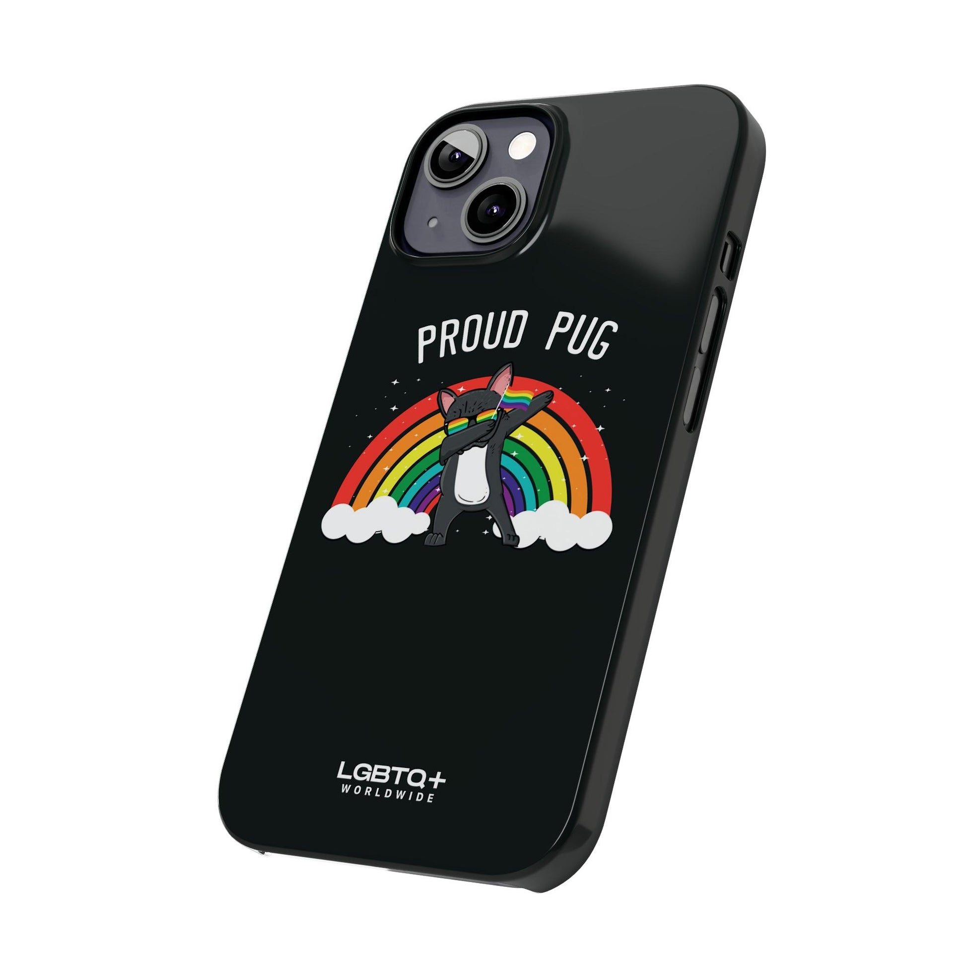 LGBTQWorldwide - ,,PROUD PUG" Handyhülle Accessories, Back-to-School, card, Glossy, iPhone, iPhone Cases, Phone accessory, Phone Cases, Samsung Cases, Slim lgbtq Bekleidung Accessoires unisex Zubehör