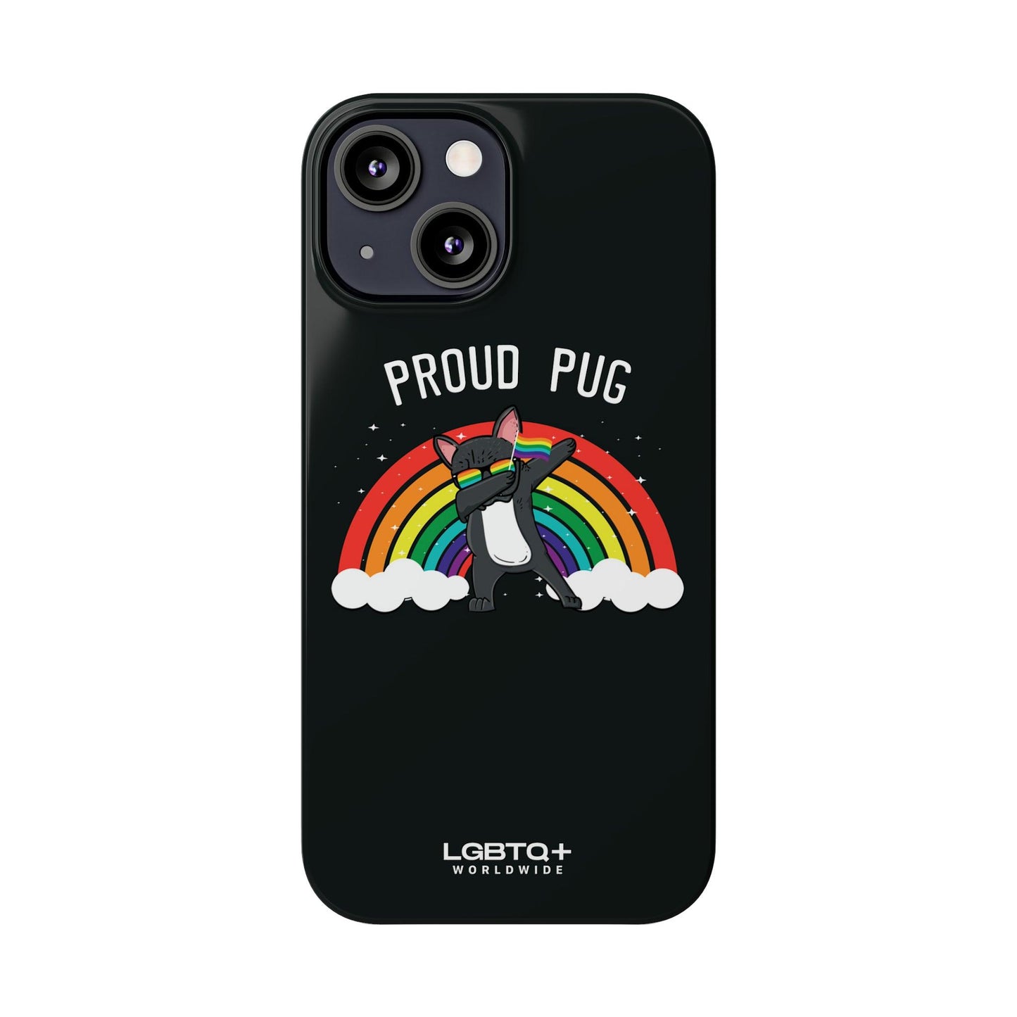 LGBTQWorldwide - ,,PROUD PUG" Handyhülle Accessories, Back-to-School, card, Glossy, iPhone, iPhone Cases, Phone accessory, Phone Cases, Samsung Cases, Slim lgbtq Bekleidung Accessoires unisex Zubehör