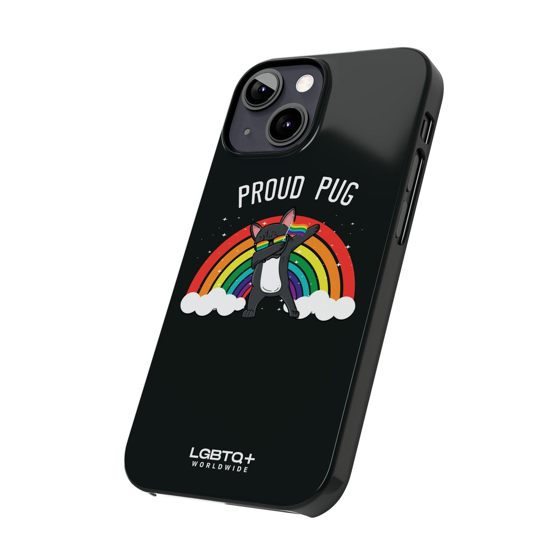 LGBTQWorldwide - ,,PROUD PUG" Handyhülle Accessories, Back-to-School, card, Glossy, iPhone, iPhone Cases, Phone accessory, Phone Cases, Samsung Cases, Slim lgbtq Bekleidung Accessoires unisex Zubehör