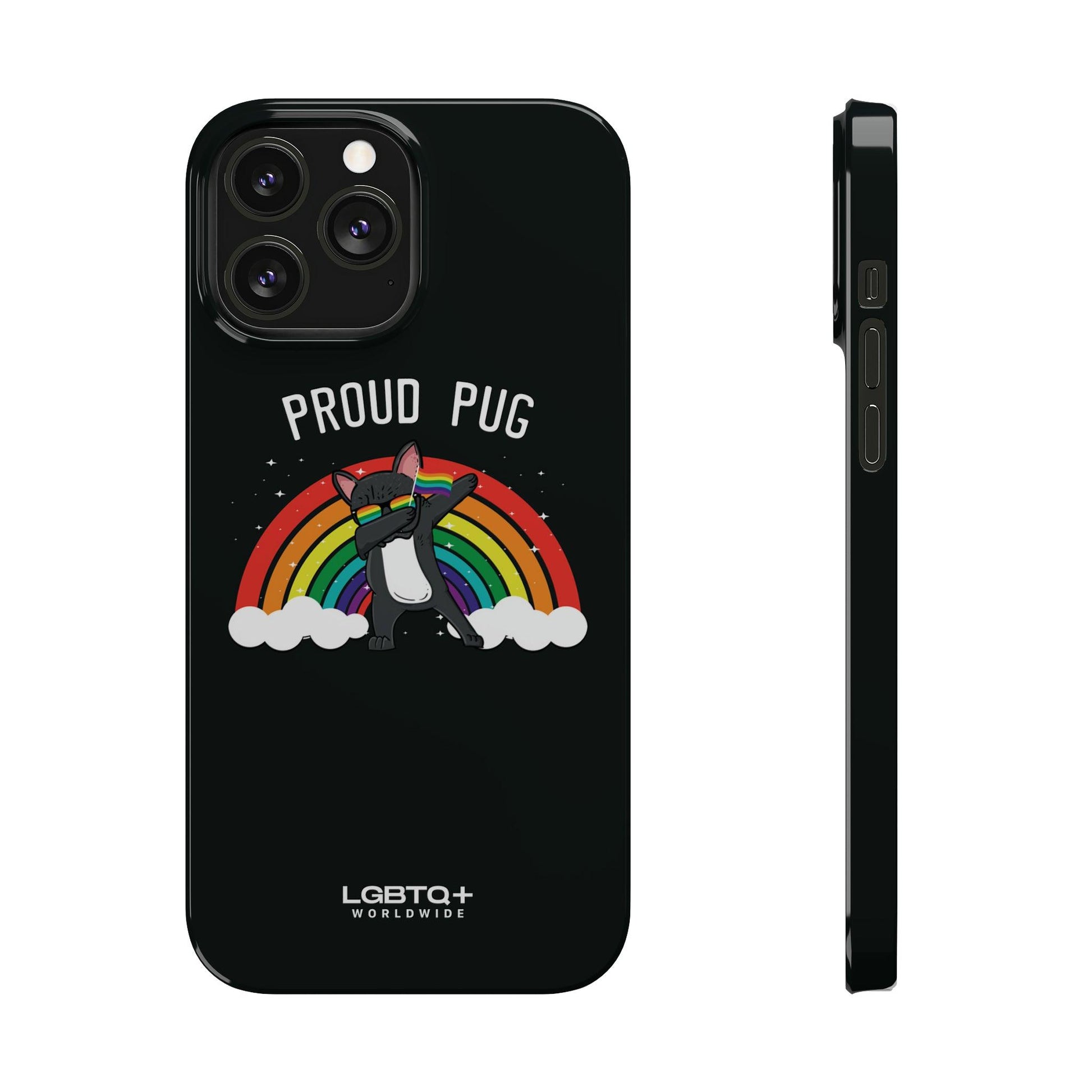 LGBTQWorldwide - ,,PROUD PUG" Handyhülle Accessories, Back-to-School, card, Glossy, iPhone, iPhone Cases, Phone accessory, Phone Cases, Samsung Cases, Slim lgbtq Bekleidung Accessoires unisex Zubehör