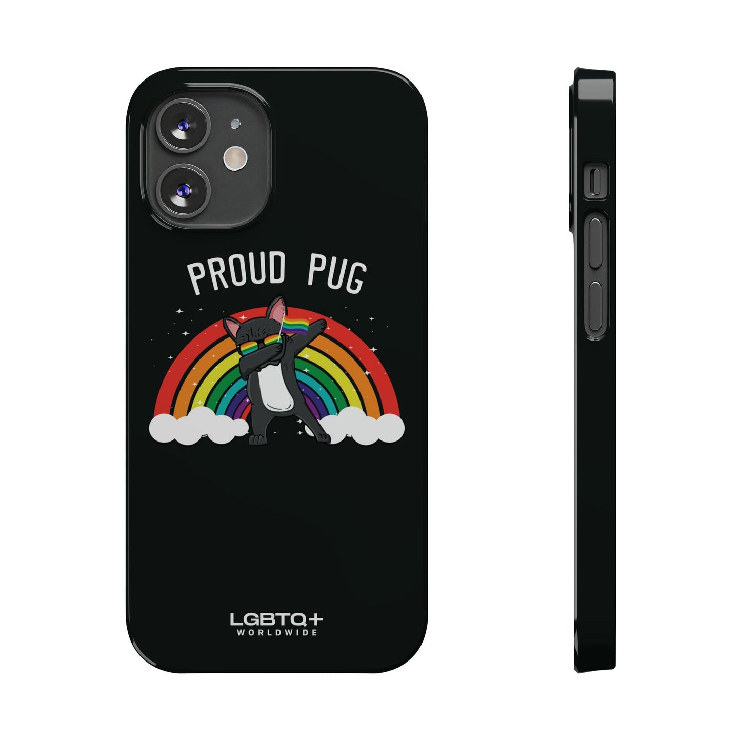 LGBTQWorldwide - ,,PROUD PUG" Handyhülle Accessories, Back-to-School, card, Glossy, iPhone, iPhone Cases, Phone accessory, Phone Cases, Samsung Cases, Slim lgbtq Bekleidung Accessoires unisex Zubehör