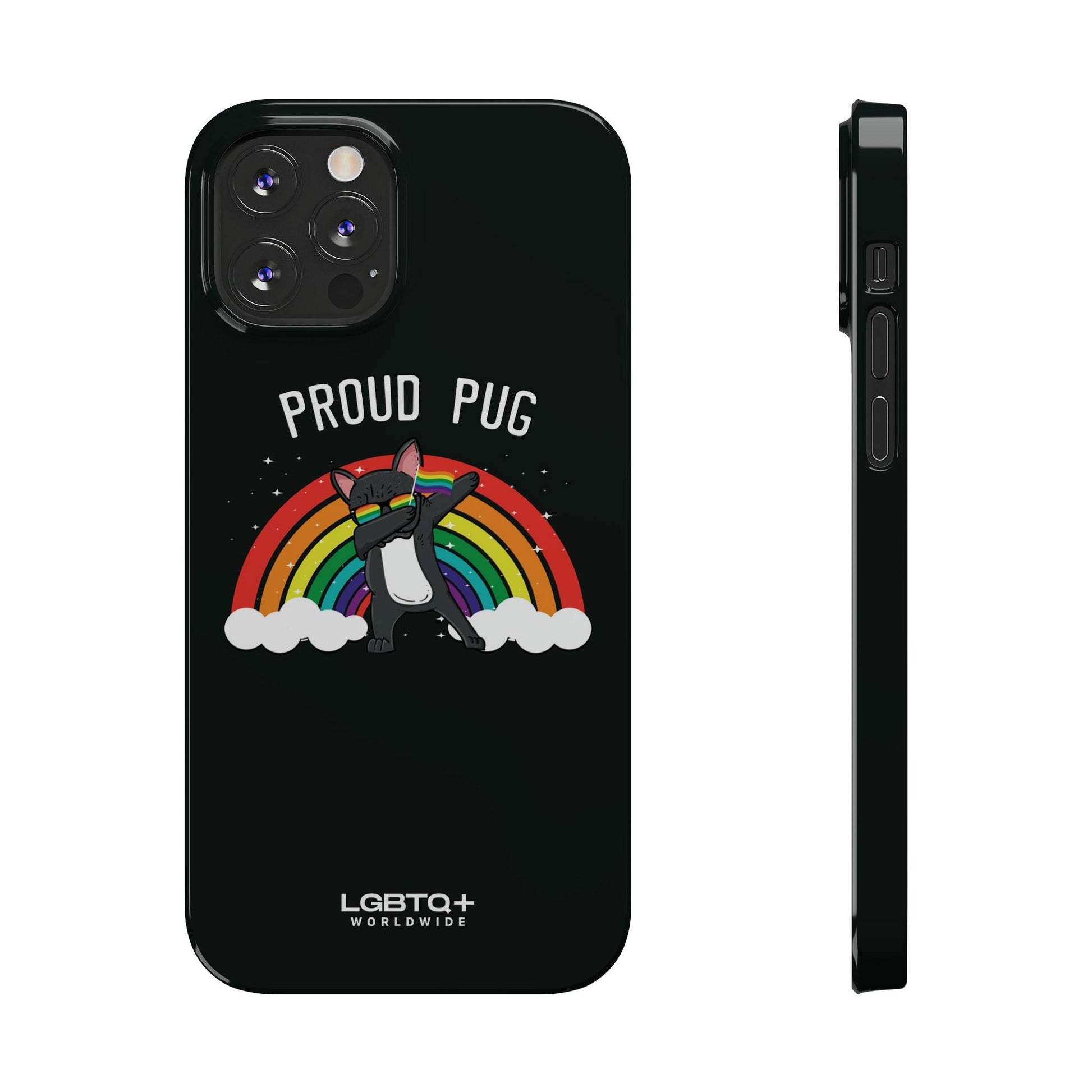 LGBTQWorldwide - ,,PROUD PUG" Handyhülle Accessories, Back-to-School, card, Glossy, iPhone, iPhone Cases, Phone accessory, Phone Cases, Samsung Cases, Slim lgbtq Bekleidung Accessoires unisex Zubehör