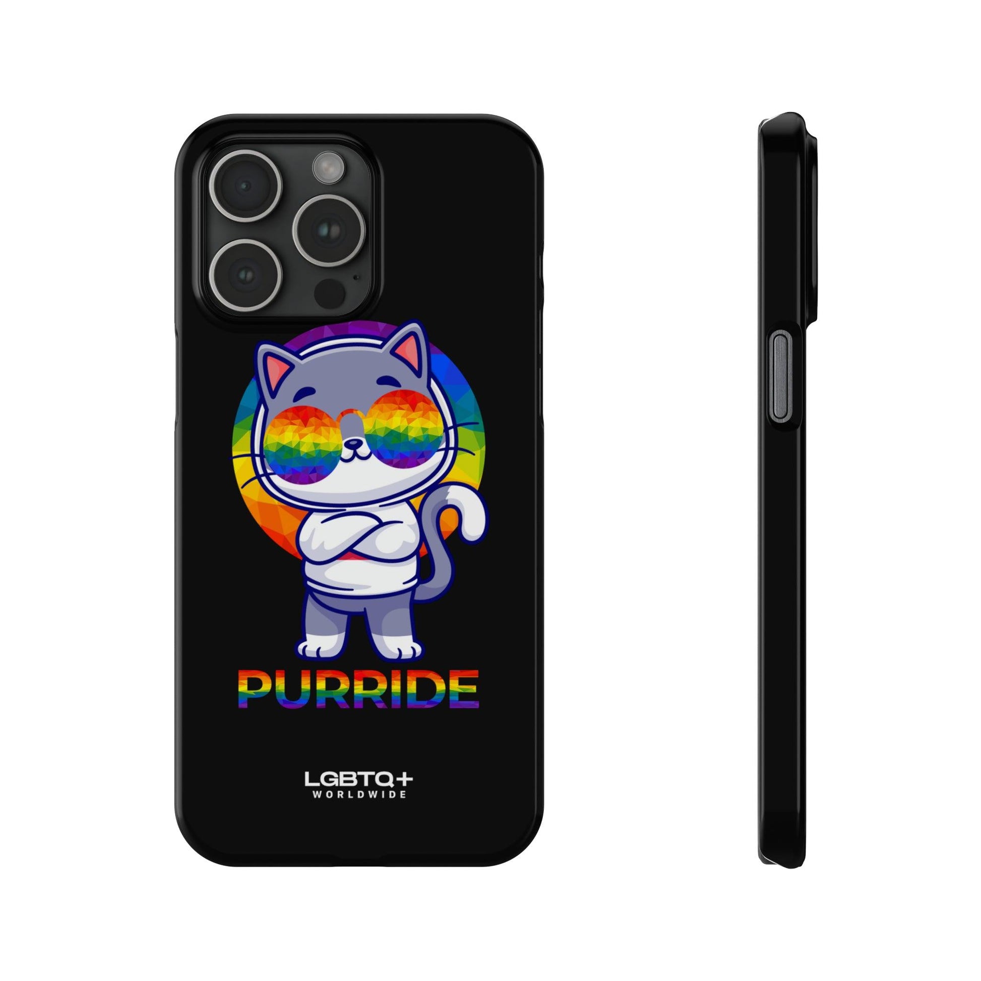 LGBTQWorldwide - ,,PURRIDE" Handyhülle Accessories, Back-to-School, card, Glossy, iPhone, iPhone Cases, Phone accessory, Phone Cases, Samsung Cases, Slim lgbtq Bekleidung Accessoires unisex Zubehör