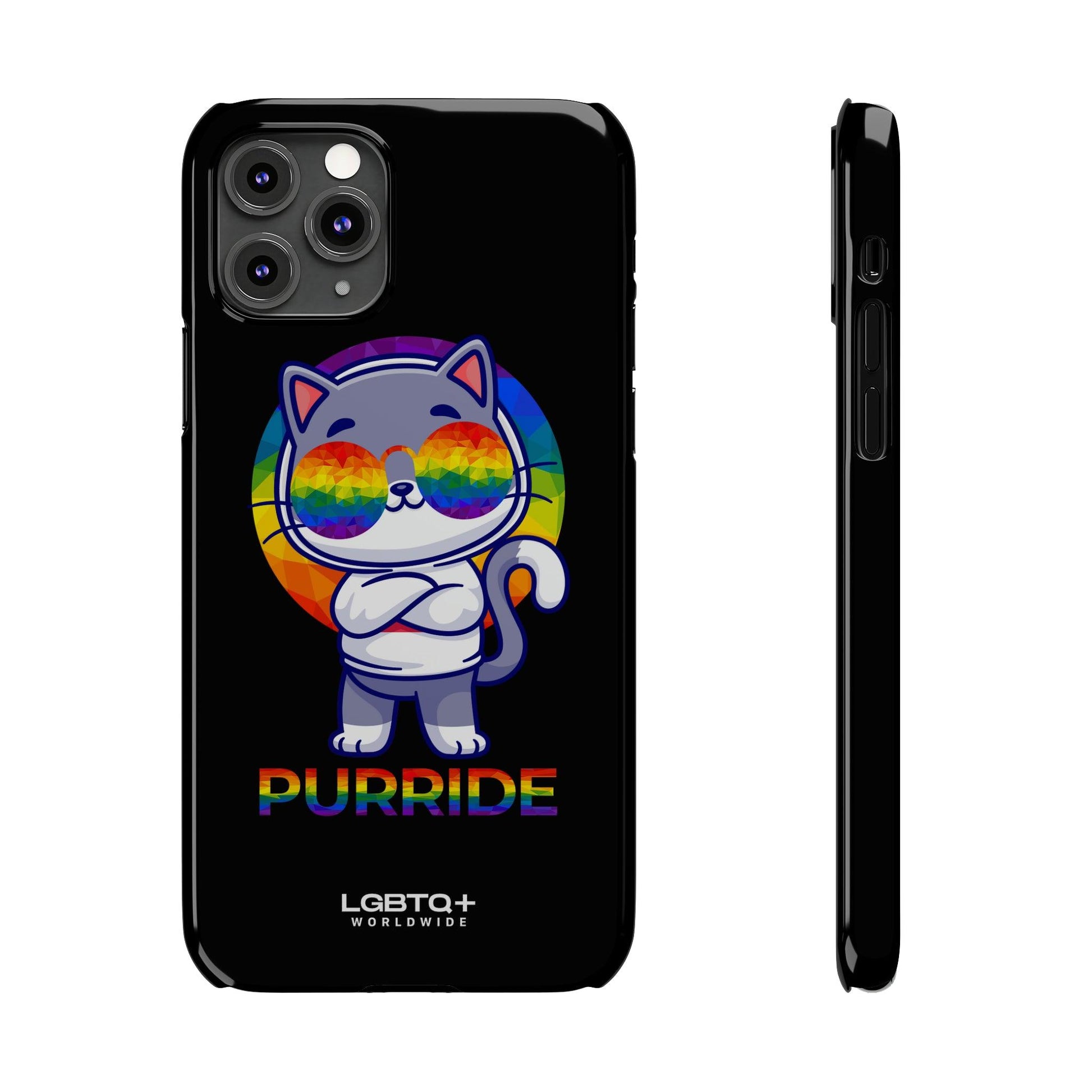 LGBTQWorldwide - ,,PURRIDE" Handyhülle Accessories, Back-to-School, card, Glossy, iPhone, iPhone Cases, Phone accessory, Phone Cases, Samsung Cases, Slim lgbtq Bekleidung Accessoires unisex Zubehör