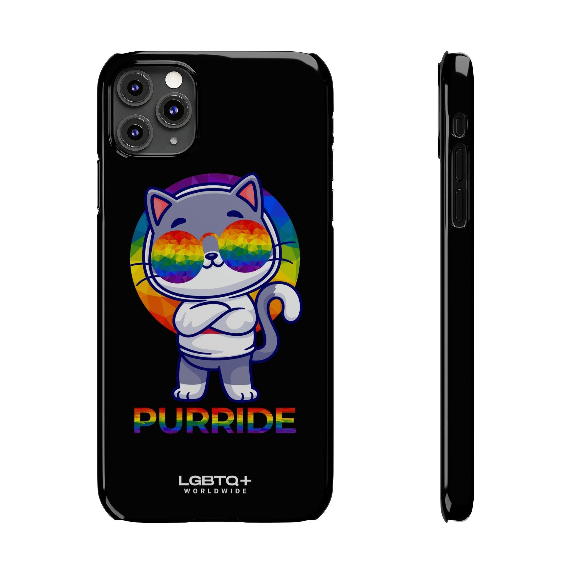 LGBTQWorldwide - ,,PURRIDE" Handyhülle Accessories, Back-to-School, card, Glossy, iPhone, iPhone Cases, Phone accessory, Phone Cases, Samsung Cases, Slim lgbtq Bekleidung Accessoires unisex Zubehör