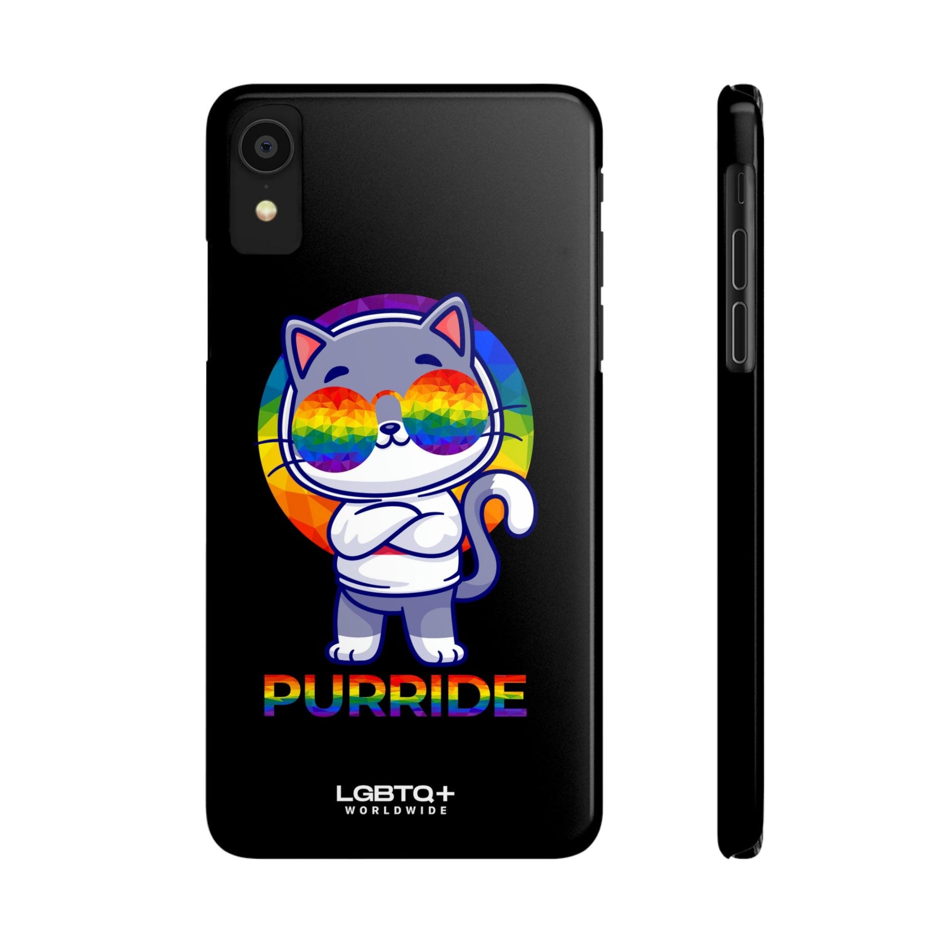 LGBTQWorldwide - ,,PURRIDE" Handyhülle Accessories, Back-to-School, card, Glossy, iPhone, iPhone Cases, Phone accessory, Phone Cases, Samsung Cases, Slim lgbtq Bekleidung Accessoires unisex Zubehör