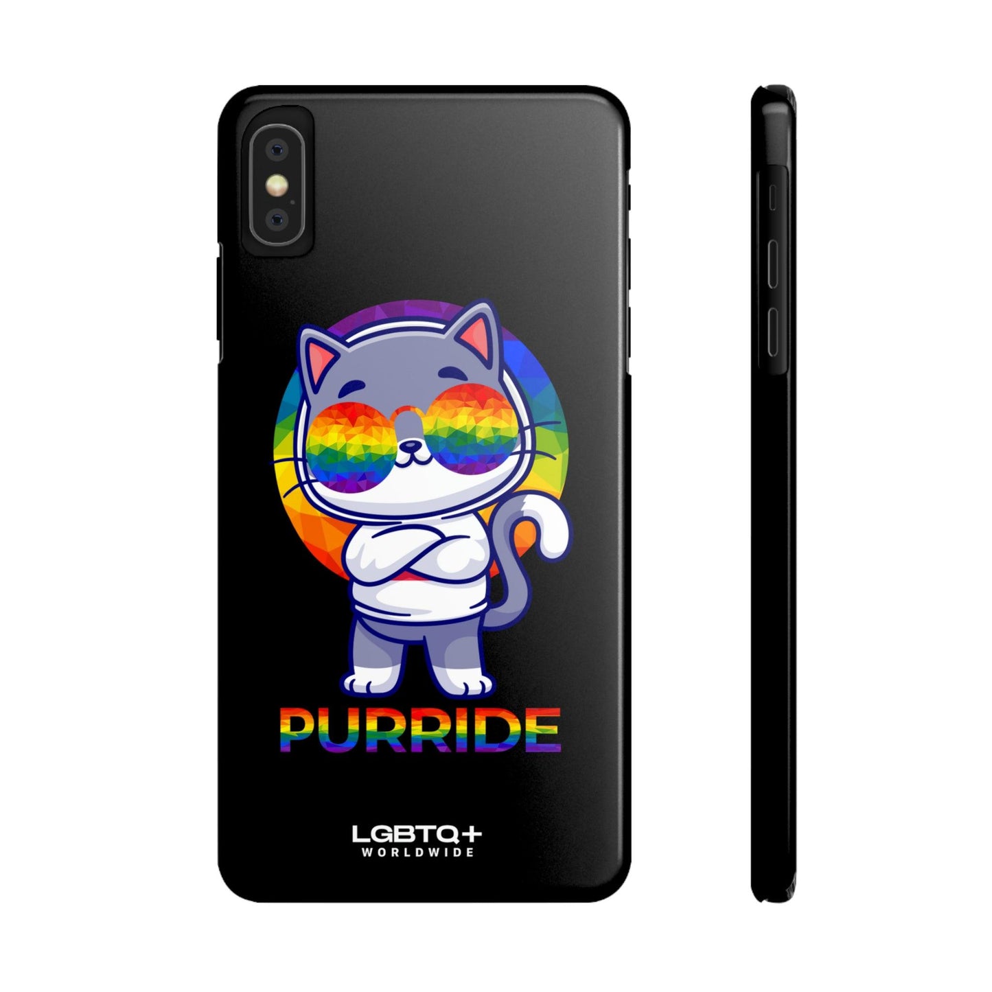 LGBTQWorldwide - ,,PURRIDE" Handyhülle Accessories, Back-to-School, card, Glossy, iPhone, iPhone Cases, Phone accessory, Phone Cases, Samsung Cases, Slim lgbtq Bekleidung Accessoires unisex Zubehör