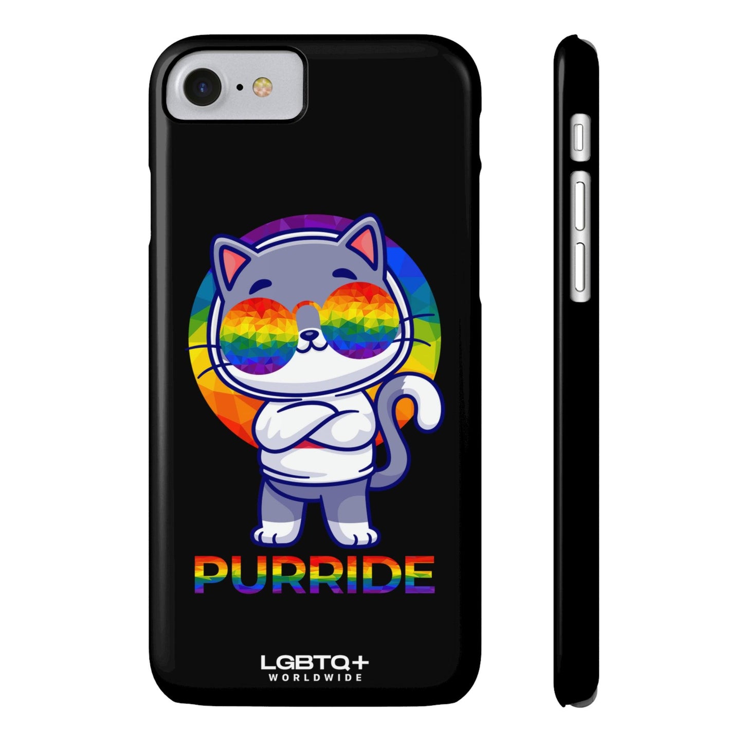 LGBTQWorldwide - ,,PURRIDE" Handyhülle Accessories, Back-to-School, card, Glossy, iPhone, iPhone Cases, Phone accessory, Phone Cases, Samsung Cases, Slim lgbtq Bekleidung Accessoires unisex Zubehör