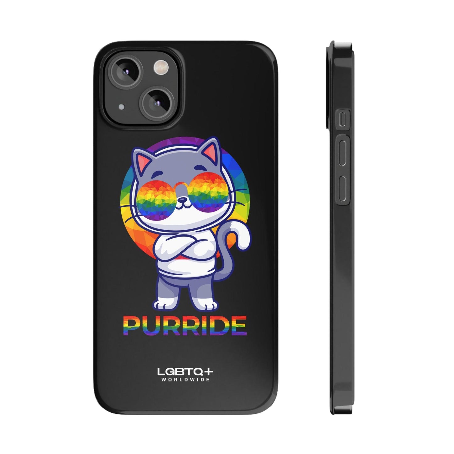 LGBTQWorldwide - ,,PURRIDE" Handyhülle Accessories, Back-to-School, card, Glossy, iPhone, iPhone Cases, Phone accessory, Phone Cases, Samsung Cases, Slim lgbtq Bekleidung Accessoires unisex Zubehör