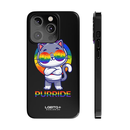 LGBTQWorldwide - ,,PURRIDE" Handyhülle Accessories, Back-to-School, card, Glossy, iPhone, iPhone Cases, Phone accessory, Phone Cases, Samsung Cases, Slim lgbtq Bekleidung Accessoires unisex Zubehör