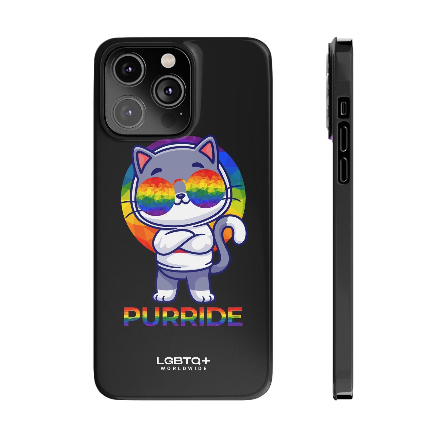 LGBTQWorldwide - ,,PURRIDE" Handyhülle Accessories, Back-to-School, card, Glossy, iPhone, iPhone Cases, Phone accessory, Phone Cases, Samsung Cases, Slim lgbtq Bekleidung Accessoires unisex Zubehör