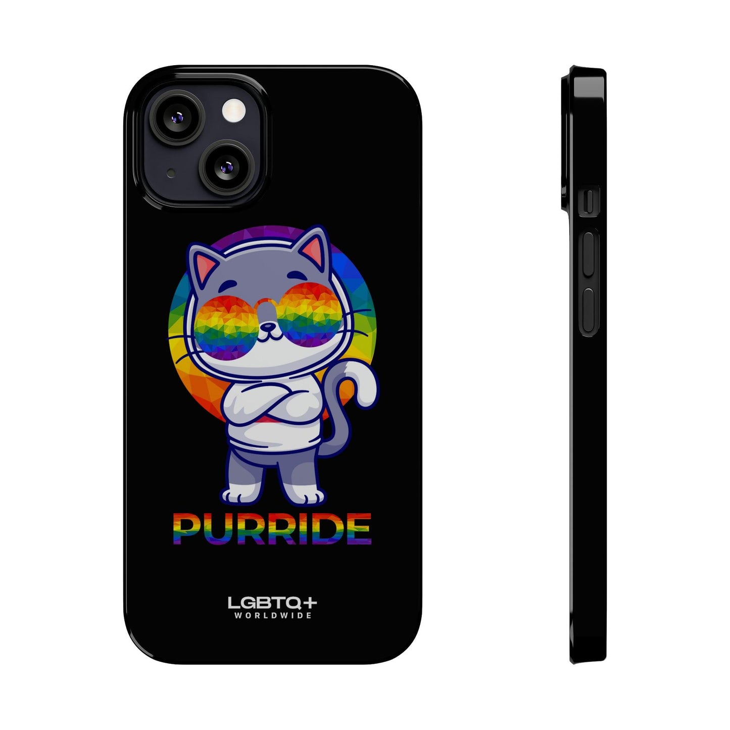 LGBTQWorldwide - ,,PURRIDE" Handyhülle Accessories, Back-to-School, card, Glossy, iPhone, iPhone Cases, Phone accessory, Phone Cases, Samsung Cases, Slim lgbtq Bekleidung Accessoires unisex Zubehör