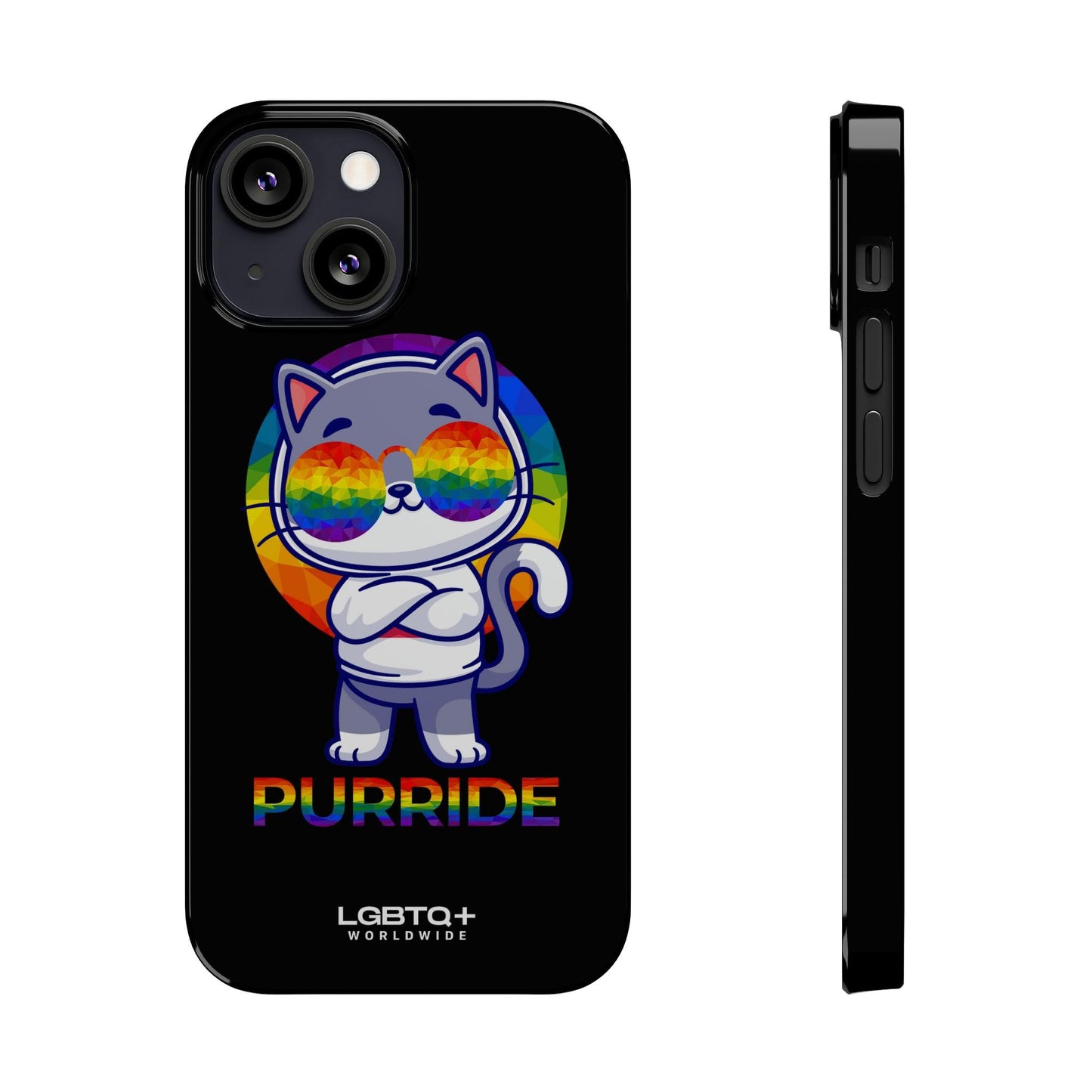 LGBTQWorldwide - ,,PURRIDE" Handyhülle Accessories, Back-to-School, card, Glossy, iPhone, iPhone Cases, Phone accessory, Phone Cases, Samsung Cases, Slim lgbtq Bekleidung Accessoires unisex Zubehör