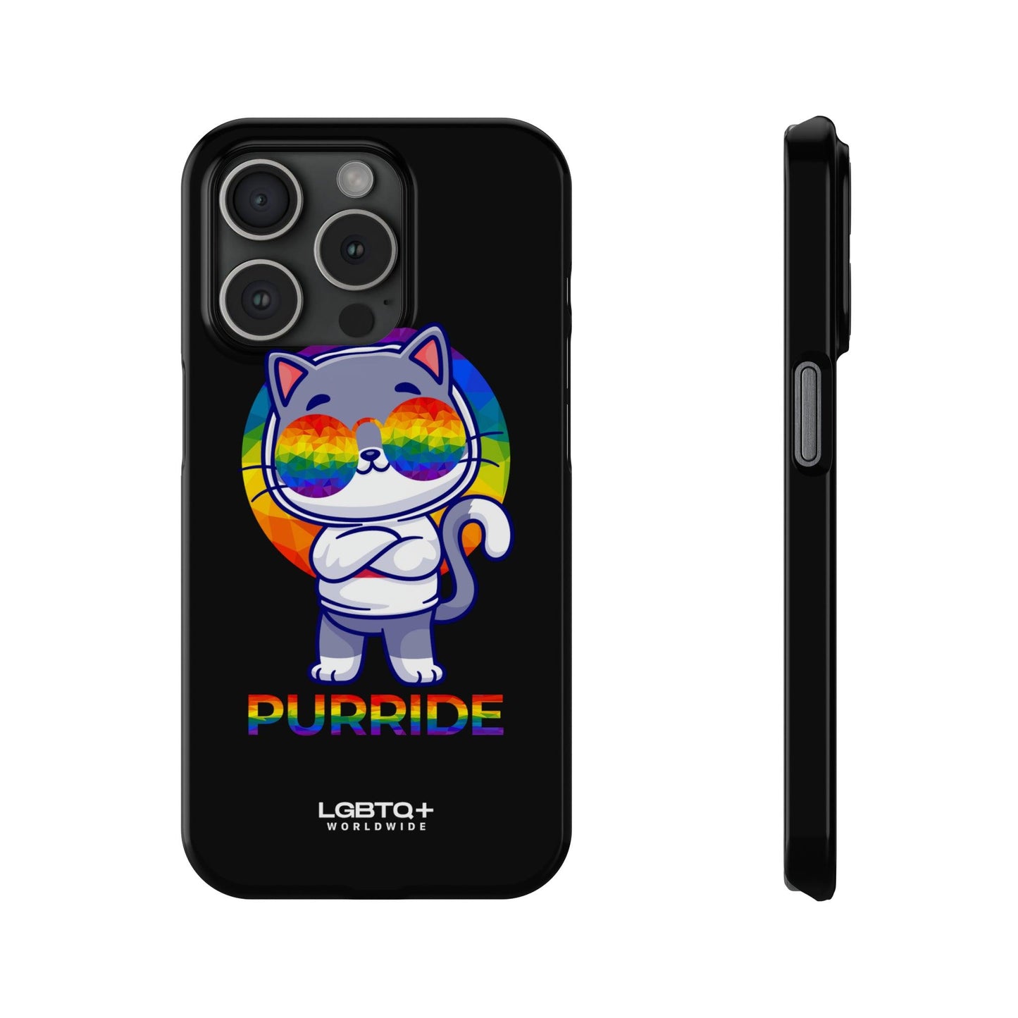 LGBTQWorldwide - ,,PURRIDE" Handyhülle Accessories, Back-to-School, card, Glossy, iPhone, iPhone Cases, Phone accessory, Phone Cases, Samsung Cases, Slim lgbtq Bekleidung Accessoires unisex Zubehör