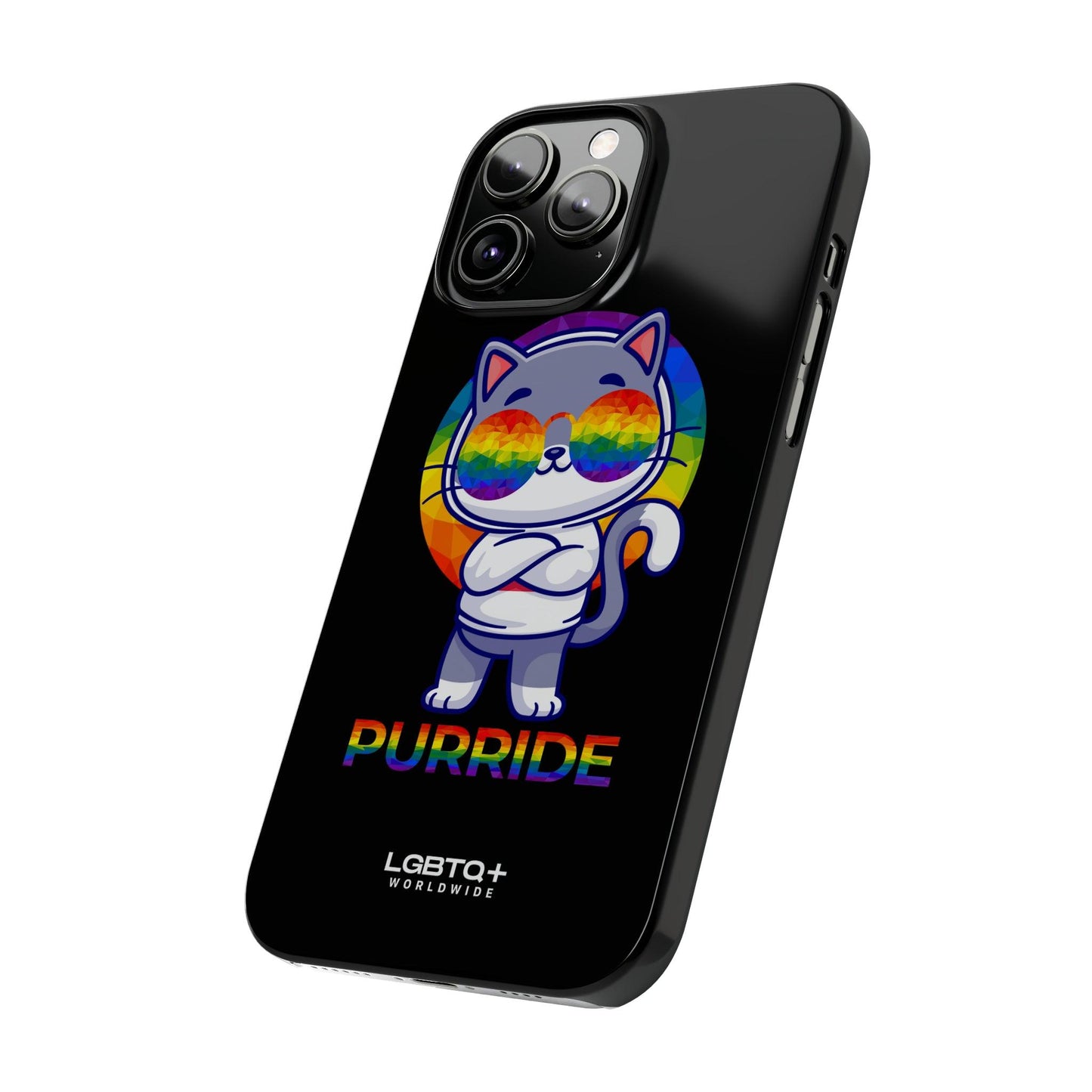 LGBTQWorldwide - ,,PURRIDE" Handyhülle Accessories, Back-to-School, card, Glossy, iPhone, iPhone Cases, Phone accessory, Phone Cases, Samsung Cases, Slim lgbtq Bekleidung Accessoires unisex Zubehör