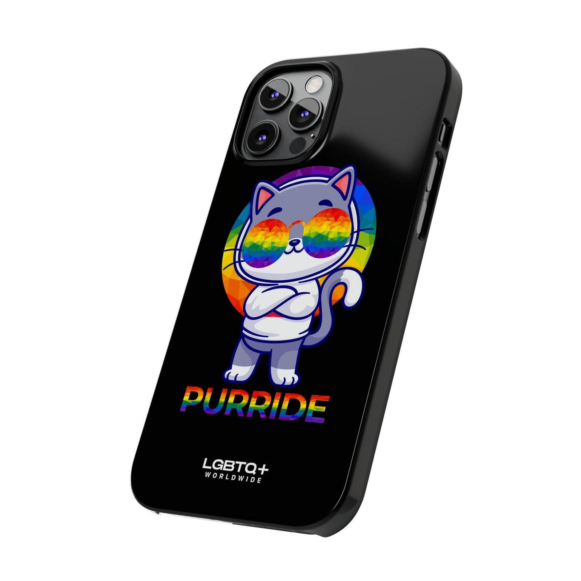 LGBTQWorldwide - ,,PURRIDE" Handyhülle Accessories, Back-to-School, card, Glossy, iPhone, iPhone Cases, Phone accessory, Phone Cases, Samsung Cases, Slim lgbtq Bekleidung Accessoires unisex Zubehör