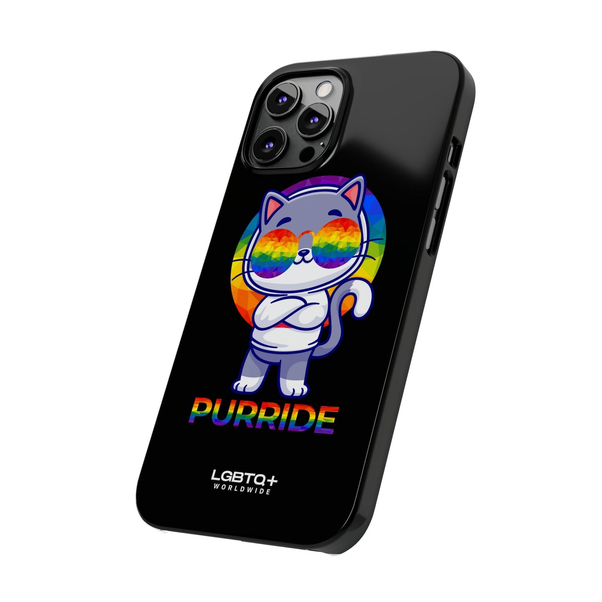 LGBTQWorldwide - ,,PURRIDE" Handyhülle Accessories, Back-to-School, card, Glossy, iPhone, iPhone Cases, Phone accessory, Phone Cases, Samsung Cases, Slim lgbtq Bekleidung Accessoires unisex Zubehör