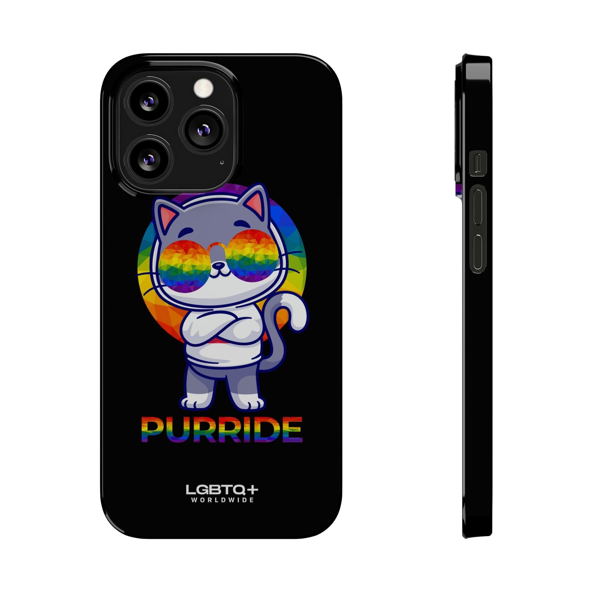 LGBTQWorldwide - ,,PURRIDE" Handyhülle Accessories, Back-to-School, card, Glossy, iPhone, iPhone Cases, Phone accessory, Phone Cases, Samsung Cases, Slim lgbtq Bekleidung Accessoires unisex Zubehör