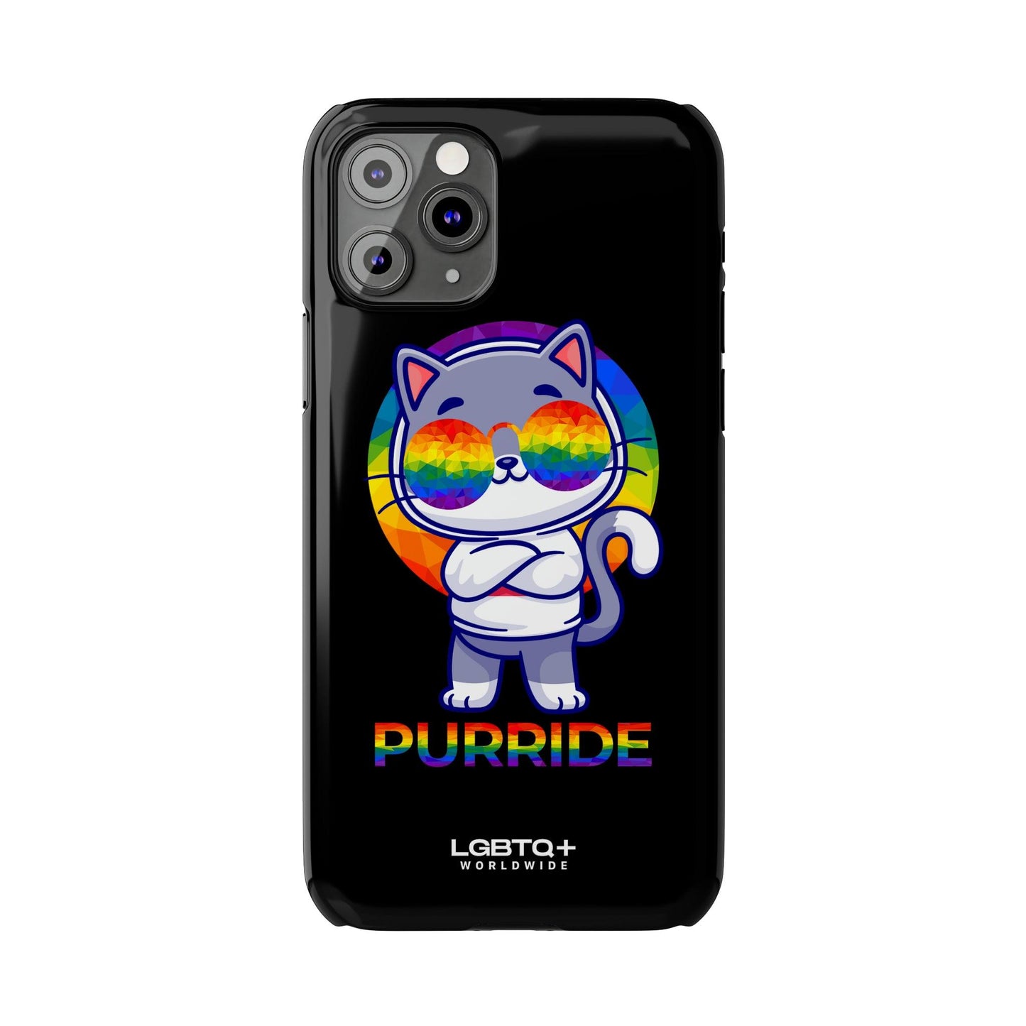 LGBTQWorldwide - ,,PURRIDE" Handyhülle Accessories, Back-to-School, card, Glossy, iPhone, iPhone Cases, Phone accessory, Phone Cases, Samsung Cases, Slim lgbtq Bekleidung Accessoires unisex Zubehör