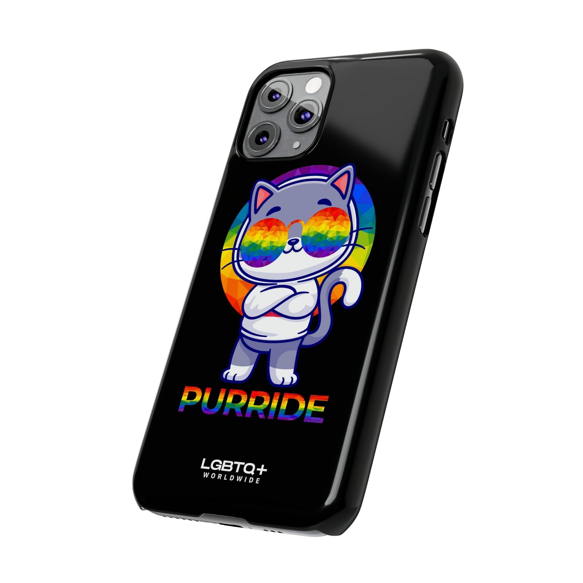 LGBTQWorldwide - ,,PURRIDE" Handyhülle Accessories, Back-to-School, card, Glossy, iPhone, iPhone Cases, Phone accessory, Phone Cases, Samsung Cases, Slim lgbtq Bekleidung Accessoires unisex Zubehör