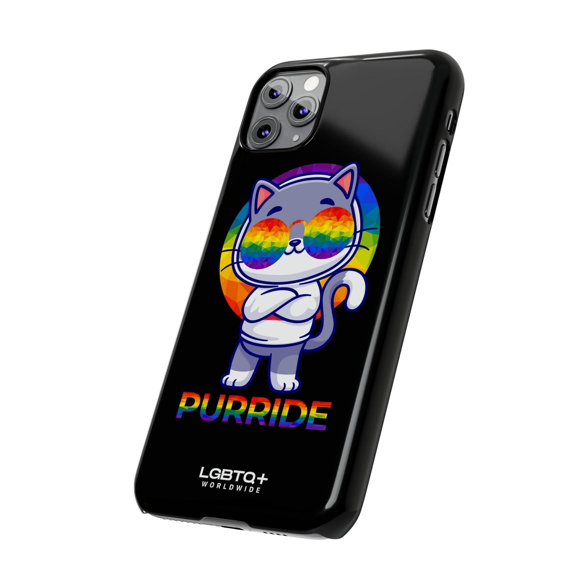 LGBTQWorldwide - ,,PURRIDE" Handyhülle Accessories, Back-to-School, card, Glossy, iPhone, iPhone Cases, Phone accessory, Phone Cases, Samsung Cases, Slim lgbtq Bekleidung Accessoires unisex Zubehör