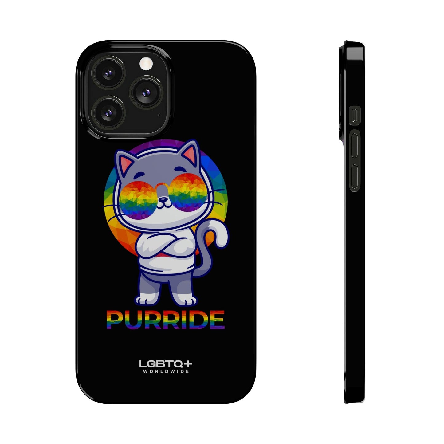 LGBTQWorldwide - ,,PURRIDE" Handyhülle Accessories, Back-to-School, card, Glossy, iPhone, iPhone Cases, Phone accessory, Phone Cases, Samsung Cases, Slim lgbtq Bekleidung Accessoires unisex Zubehör