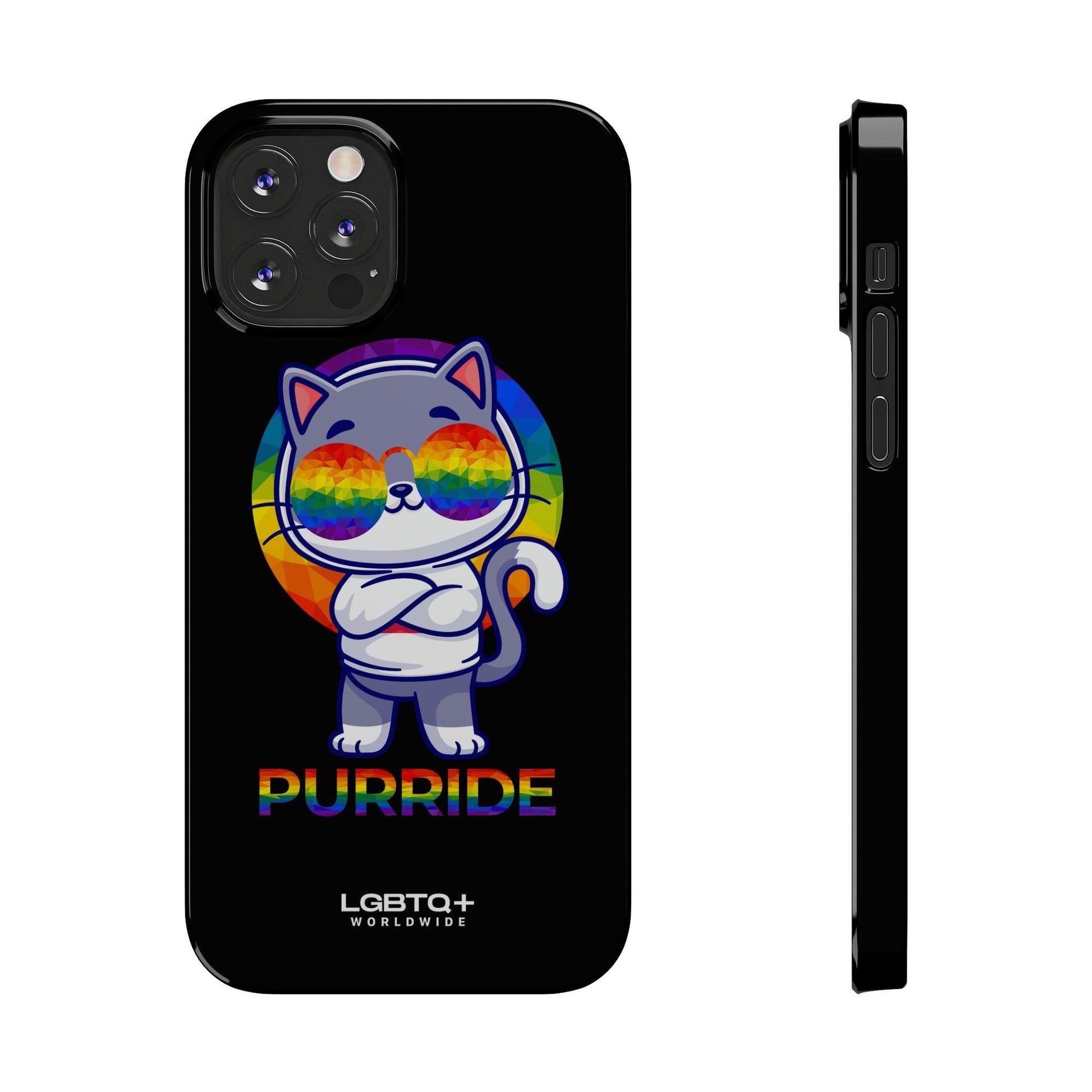 LGBTQWorldwide - ,,PURRIDE" Handyhülle Accessories, Back-to-School, card, Glossy, iPhone, iPhone Cases, Phone accessory, Phone Cases, Samsung Cases, Slim lgbtq Bekleidung Accessoires unisex Zubehör