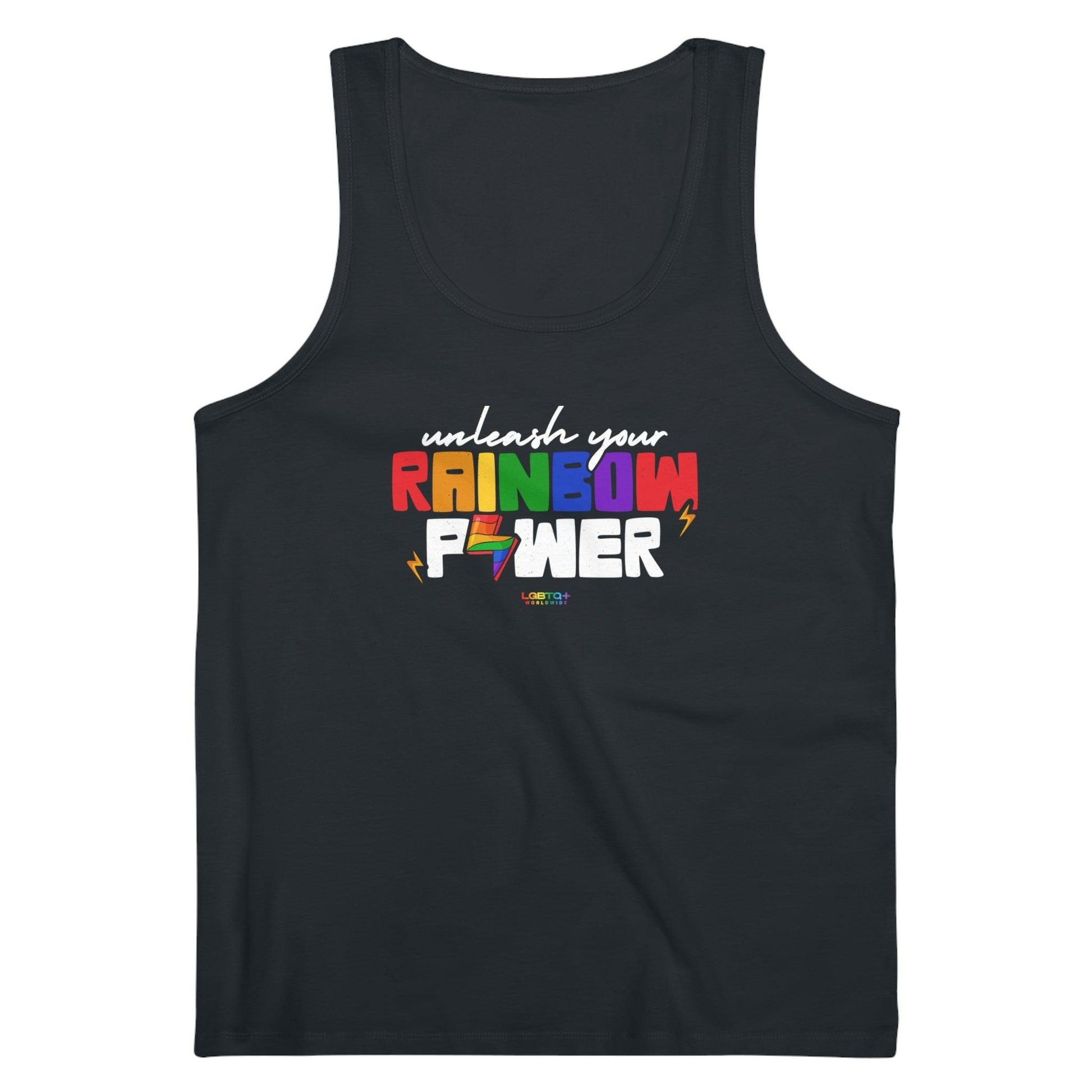 LGBTQWorldwide - ,,RAINBOW POWER'' DTG, Eco-friendly, Men's Clothing, Neck Labels, Organic, Recycled, Slim fit, Sustainable, Tank Tops, Tanke, Vegan lgbtq Bekleidung Accessoires unisex Zubehör