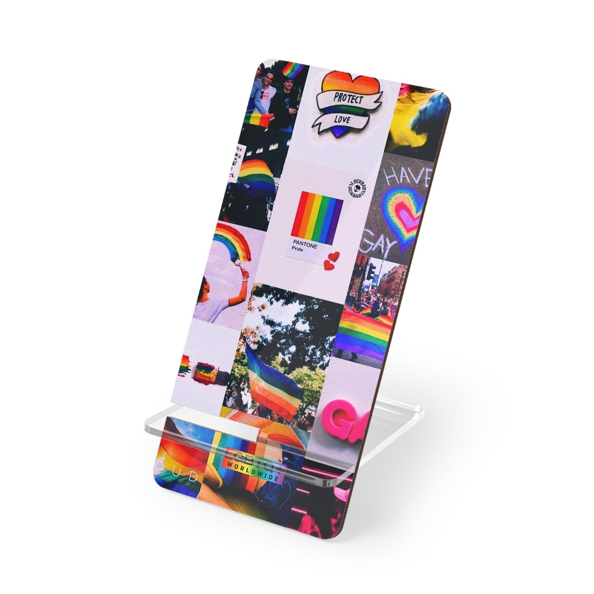 LGBTQWorldwide - ,,REGENBOGEN" Handyhalter für Smartphones Accessories, All, Desk, Phone accessory, stand, tech, Tech Accessories lgbtq Bekleidung Accessoires unisex Zubehör