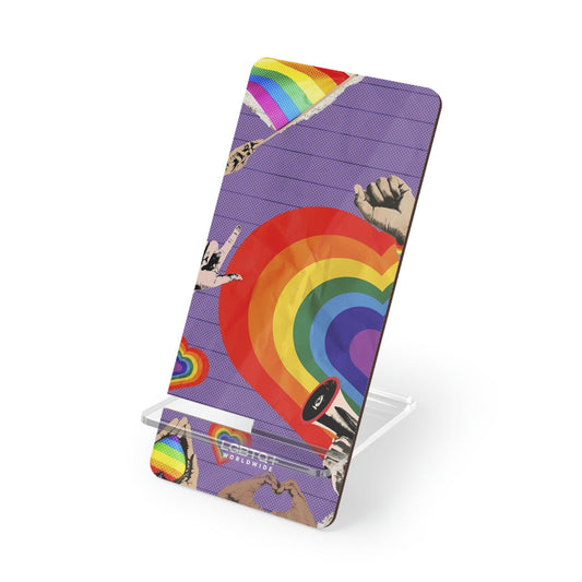 LGBTQWorldwide - ,,REGENBOGEN HERZ" Handyhalter für Smartphones Accessories, All, Desk, Phone accessory, stand, tech, Tech Accessories lgbtq Bekleidung Accessoires unisex Zubehör