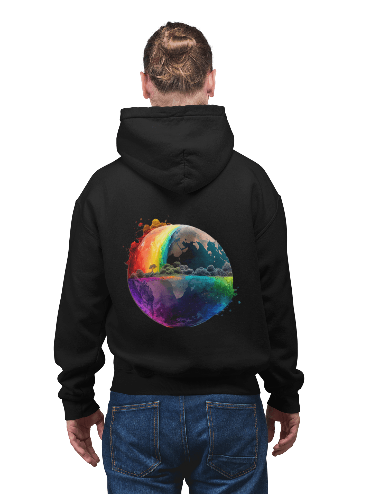 LGBTQWorldwide - ,,REGENBOGEN WELT" ai, DTG, Eco-friendly, Hoodies, Men's Clothing, Recycled, Unisex, Vegan, Women's Clothing lgbtq Bekleidung Accessoires unisex Zubehör