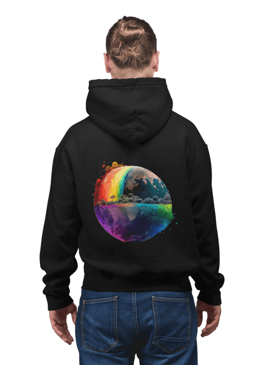 LGBTQWorldwide - ,,REGENBOGEN WELT" ai, DTG, Eco-friendly, Hoodies, Men's Clothing, Recycled, Unisex, Vegan, Women's Clothing lgbtq Bekleidung Accessoires unisex Zubehör