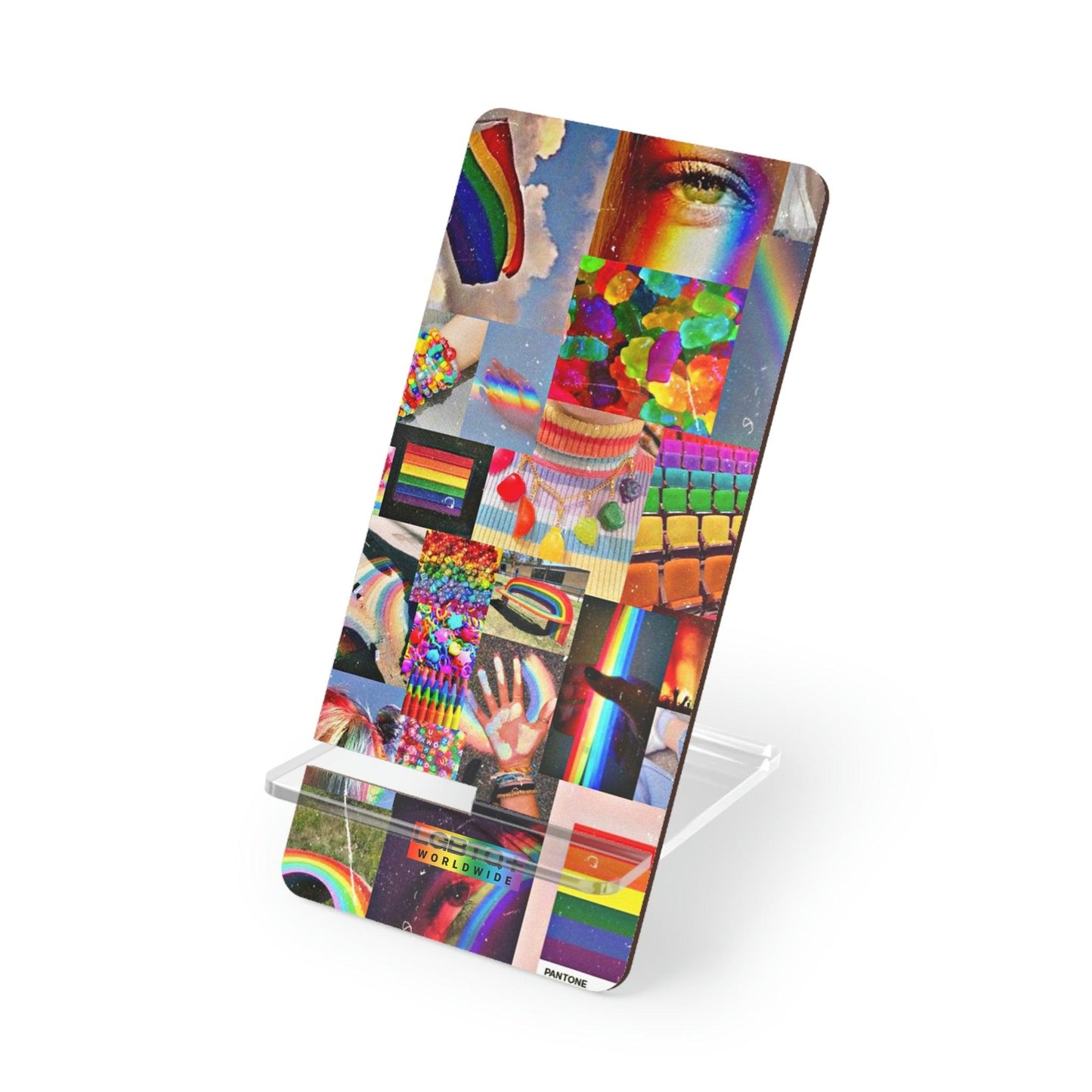 LGBTQWorldwide - ,,REGENBOGEN WELT" Handyhalter für Smartphones Accessories, all, Desk, Phone accessory, stand, tech, Tech Accessories lgbtq Bekleidung Accessoires unisex Zubehör