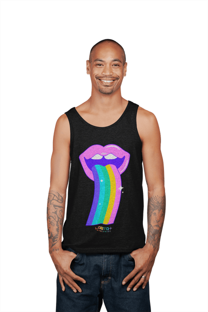 LGBTQWorldwide - ,,REGENBOGEN ZUNGE'' DTG, Eco-friendly, Men's Clothing, Neck Labels, Organic, Recycled, Slim fit, Sustainable, Tank Tops, Tanke, Vegan lgbtq Bekleidung Accessoires unisex Zubehör