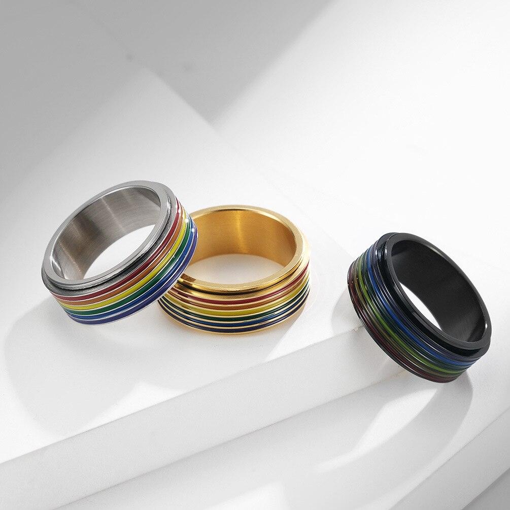 LGBTQWorldwide - Regenbogenring Silber Accessoires, All lgbtq Bekleidung Accessoires unisex Zubehör