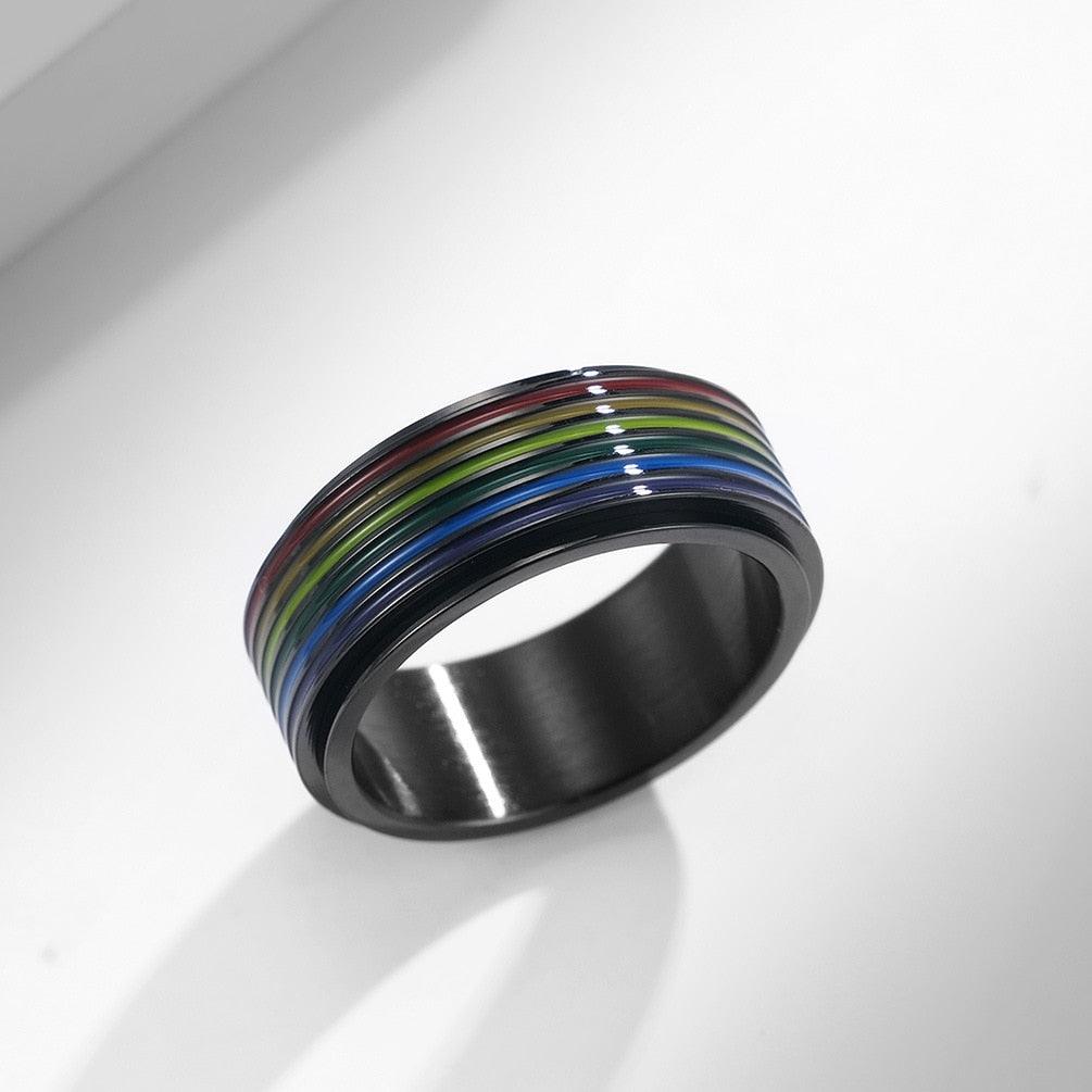 LGBTQWorldwide - Regenbogenring Silber Accessoires, All lgbtq Bekleidung Accessoires unisex Zubehör