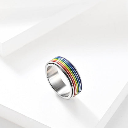 LGBTQWorldwide - Regenbogenring Silber Accessoires, All lgbtq Bekleidung Accessoires unisex Zubehör