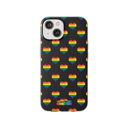 LGBTQWorldwide - ,,RETRO HERZ" Flexible Handyhülle Accessories, Case, iPhone, iPhone Cases, Phone accessory, Phone Cases, Samsung Cases, silikon, Valentine's Day promotion lgbtq Bekleidung Accessoires unisex Zubehör