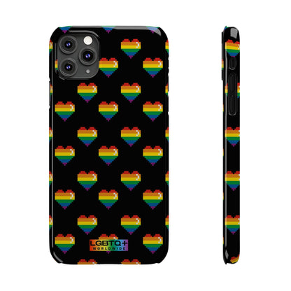 LGBTQWorldwide - ,,RETRO HERZEN" Handyhülle Accessories, Back-to-School, card, Glossy, iPhone, iPhone Cases, Phone accessory, Phone Cases, Samsung Cases, Slim lgbtq Bekleidung Accessoires unisex Zubehör