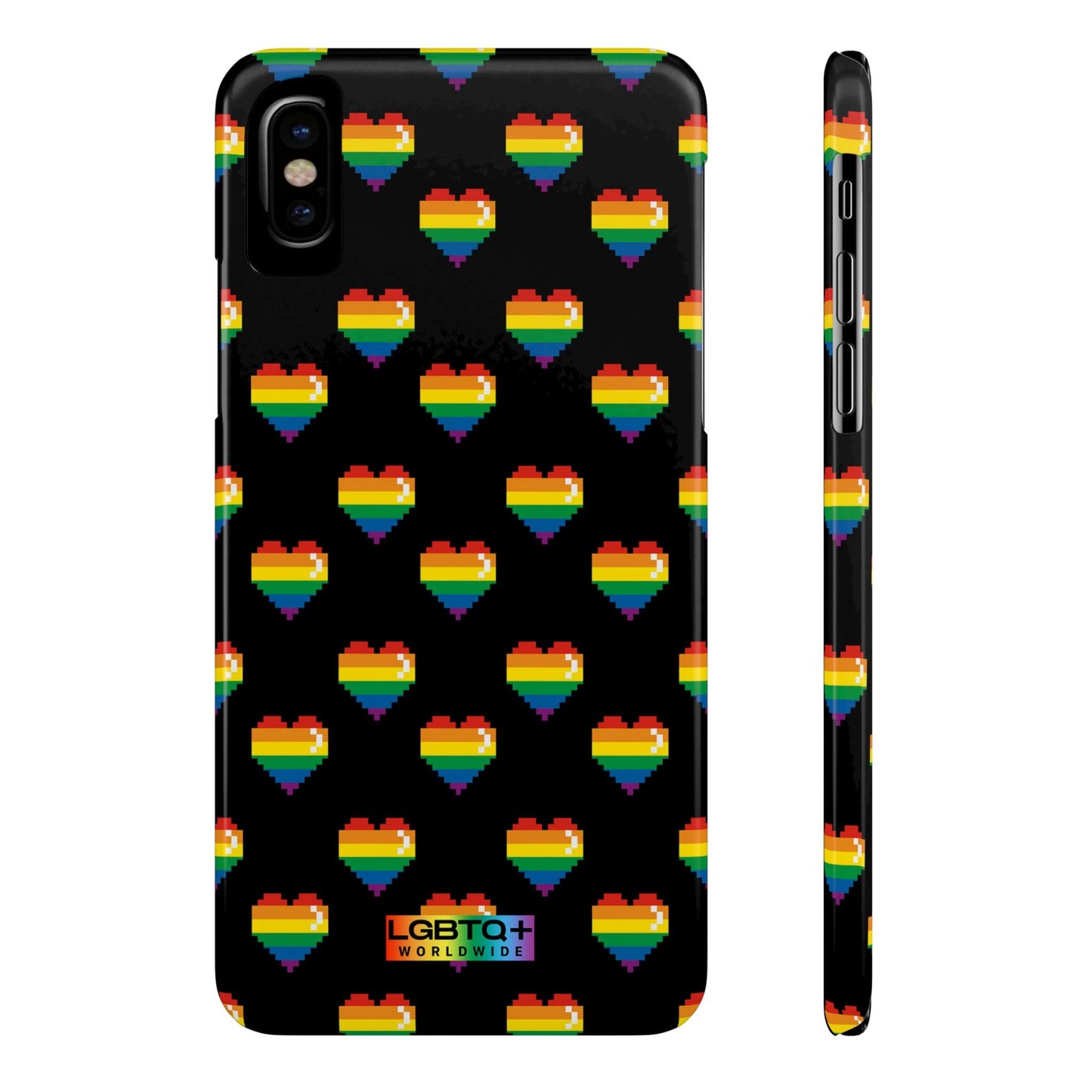 LGBTQWorldwide - ,,RETRO HERZEN" Handyhülle Accessories, Back-to-School, card, Glossy, iPhone, iPhone Cases, Phone accessory, Phone Cases, Samsung Cases, Slim lgbtq Bekleidung Accessoires unisex Zubehör