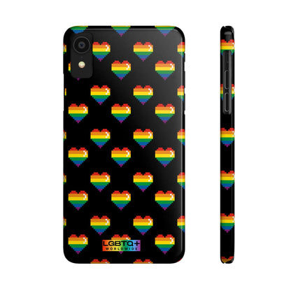 LGBTQWorldwide - ,,RETRO HERZEN" Handyhülle Accessories, Back-to-School, card, Glossy, iPhone, iPhone Cases, Phone accessory, Phone Cases, Samsung Cases, Slim lgbtq Bekleidung Accessoires unisex Zubehör