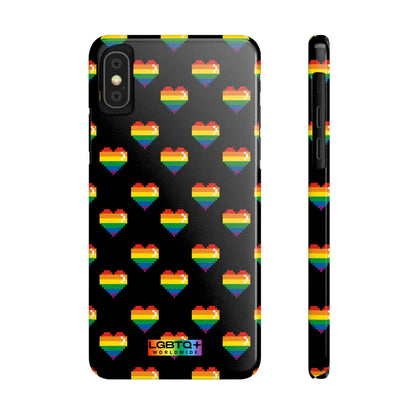 LGBTQWorldwide - ,,RETRO HERZEN" Handyhülle Accessories, Back-to-School, card, Glossy, iPhone, iPhone Cases, Phone accessory, Phone Cases, Samsung Cases, Slim lgbtq Bekleidung Accessoires unisex Zubehör