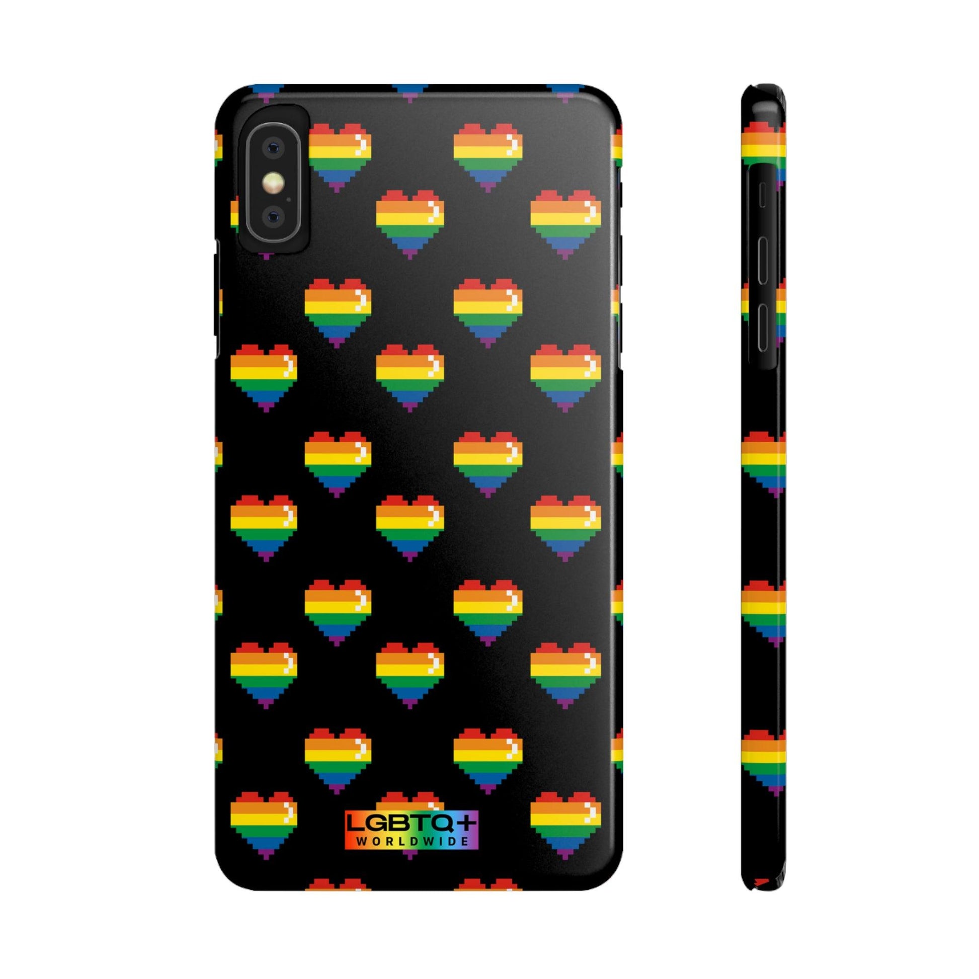 LGBTQWorldwide - ,,RETRO HERZEN" Handyhülle Accessories, Back-to-School, card, Glossy, iPhone, iPhone Cases, Phone accessory, Phone Cases, Samsung Cases, Slim lgbtq Bekleidung Accessoires unisex Zubehör