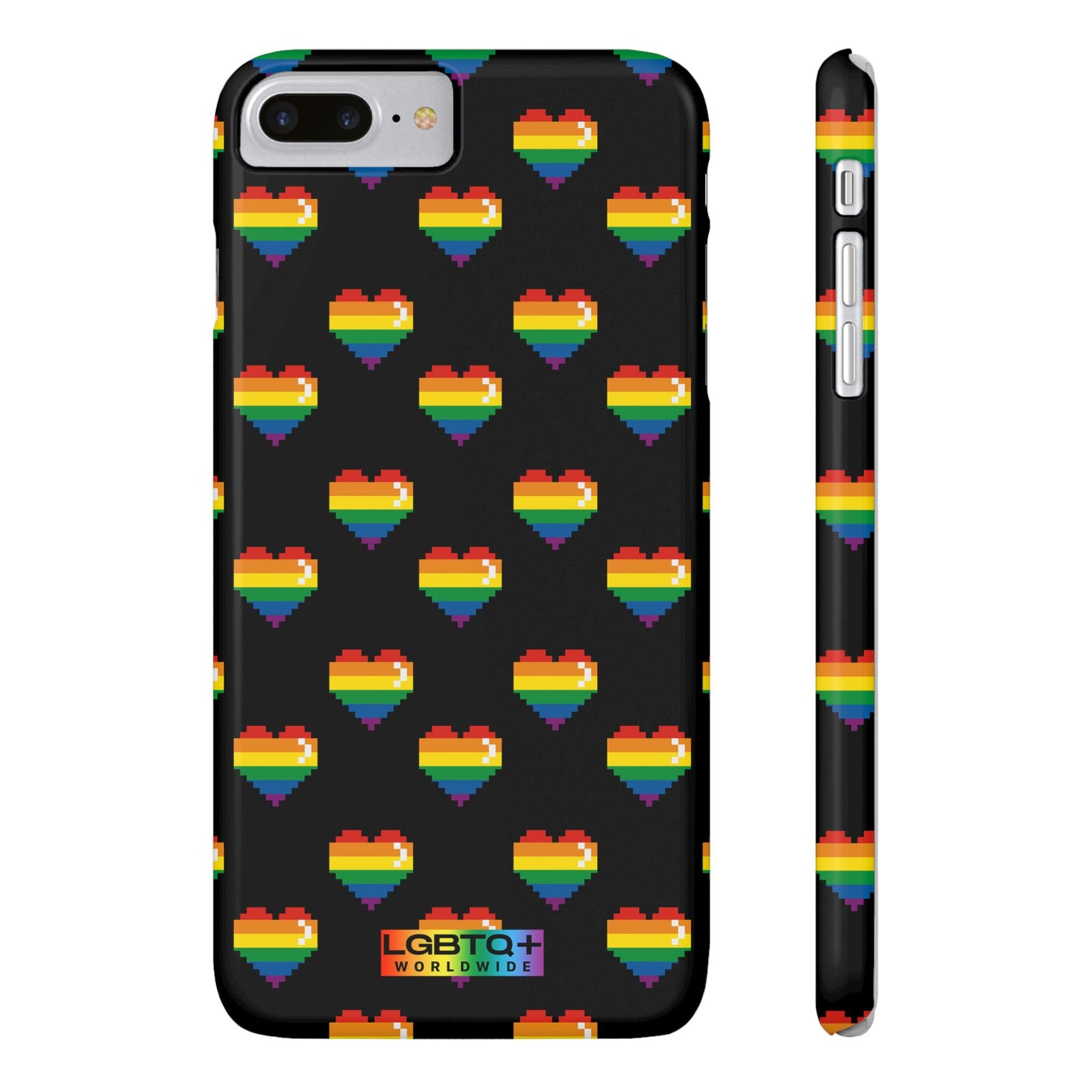 LGBTQWorldwide - ,,RETRO HERZEN" Handyhülle Accessories, Back-to-School, card, Glossy, iPhone, iPhone Cases, Phone accessory, Phone Cases, Samsung Cases, Slim lgbtq Bekleidung Accessoires unisex Zubehör