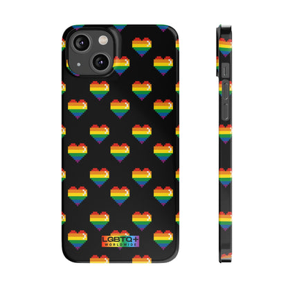 LGBTQWorldwide - ,,RETRO HERZEN" Handyhülle Accessories, Back-to-School, card, Glossy, iPhone, iPhone Cases, Phone accessory, Phone Cases, Samsung Cases, Slim lgbtq Bekleidung Accessoires unisex Zubehör