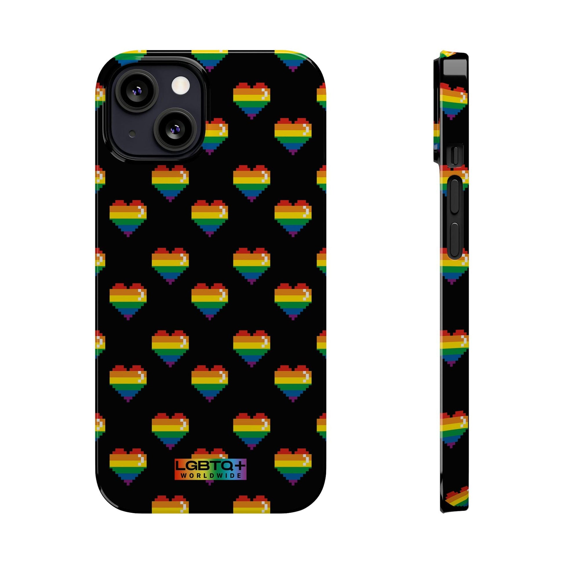 LGBTQWorldwide - ,,RETRO HERZEN" Handyhülle Accessories, Back-to-School, card, Glossy, iPhone, iPhone Cases, Phone accessory, Phone Cases, Samsung Cases, Slim lgbtq Bekleidung Accessoires unisex Zubehör