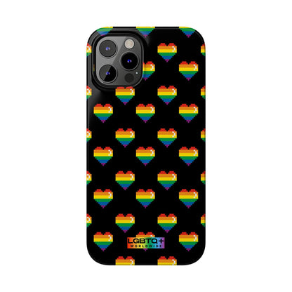 LGBTQWorldwide - ,,RETRO HERZEN" Handyhülle Accessories, Back-to-School, card, Glossy, iPhone, iPhone Cases, Phone accessory, Phone Cases, Samsung Cases, Slim lgbtq Bekleidung Accessoires unisex Zubehör