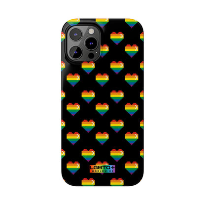 LGBTQWorldwide - ,,RETRO HERZEN" Handyhülle Accessories, Back-to-School, card, Glossy, iPhone, iPhone Cases, Phone accessory, Phone Cases, Samsung Cases, Slim lgbtq Bekleidung Accessoires unisex Zubehör