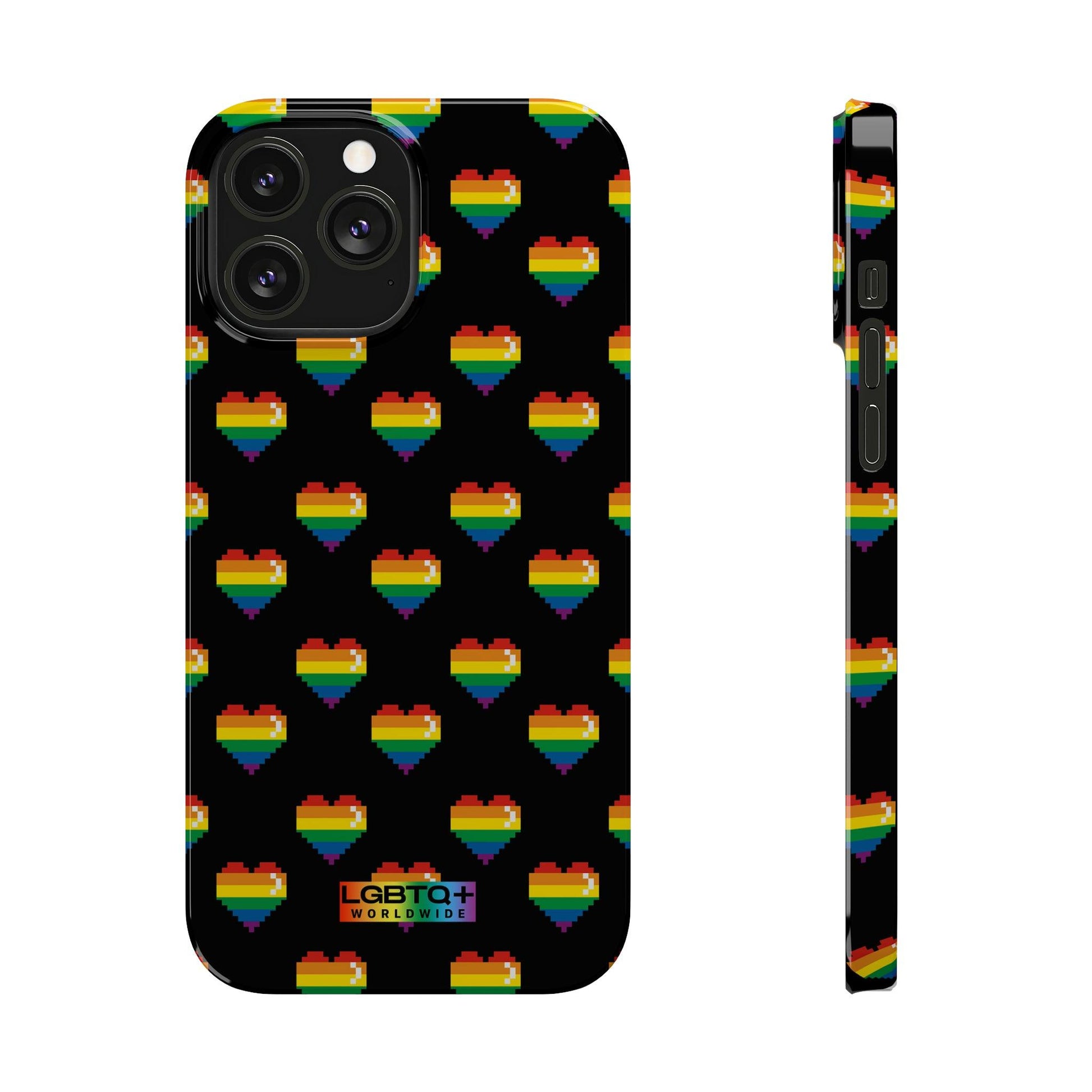 LGBTQWorldwide - ,,RETRO HERZEN" Handyhülle Accessories, Back-to-School, card, Glossy, iPhone, iPhone Cases, Phone accessory, Phone Cases, Samsung Cases, Slim lgbtq Bekleidung Accessoires unisex Zubehör